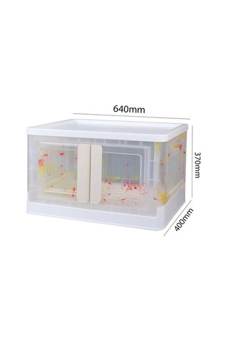 Sn-25883 72l Katlanabilir Plastik Saklama Kutusu Renkli Kapaklı Tekerlekli 40x64x37cm Sarı