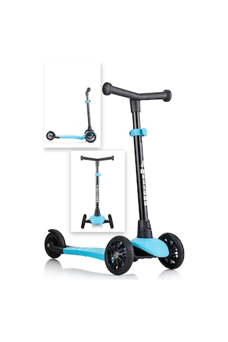 Wellgro Turbo 3 Tekerli Yükseklik Ayarlı Scooter, Mavi Mavi