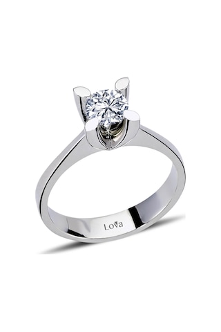 Lova F Renk 0,59 Karat Pırlanta Tektaş Yüzük - HRD Sertifikalı - 1070020