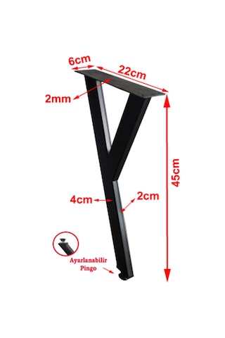 Metal Sehpa Ayağı 4 Lü Y Model Sehpa Ayakları Metal Ayak