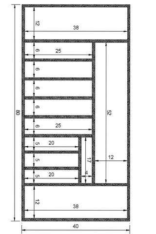 80x40 Cm Ayfiwood Ahşap Kaşıklık Çekmece İçi Yemek Takımı Ve Servis Gereçleri Düzenleyici Organizer