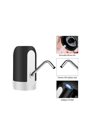 Leezsing Otomatik Elektrikli Su Pompası Galon Su Sebili Şarj Edilebilir Evrensel Gürültüsüz Su Isıtıcısı Pompası Usb Kablosu Siyah