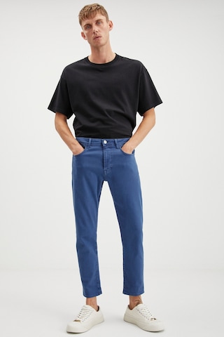 Antonıa Erkek Tappared Fit Boru Paça Kalın Dokulu Esnek Yapılı Magic Denim Kot Mavi Jeans