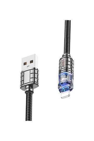 Hoco. U122 1.2m Lantern Usb To Lightning Şarj Data Kablosu - Siyah