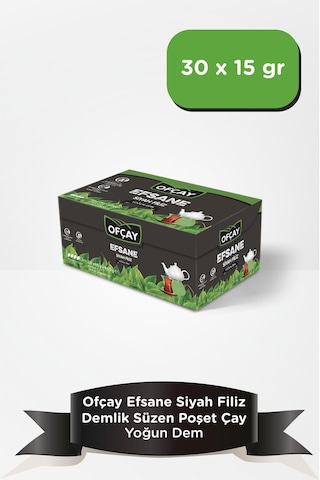 Ofçay Efsane Filiz Siyah Süzen Demlik Poşet Çay 30 x 15 G