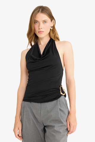 Defacto Regular Fit Halter Yaka Toka Detaylı Bluz G0468ax25aubk81 Siyah