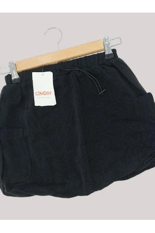 Kız Çocuk Tencel Kumaş Balon Etek-13671 Siyah
