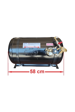 Karavan Lpg Tankı Yatay 40 Litre Kollektörlü Siyah