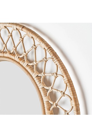 Grınsbol Rattan 55 Cm Duvar Aynası Dekorasyon Naturel