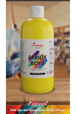 Red Rose Sarı Akrilik Boya 500  G
