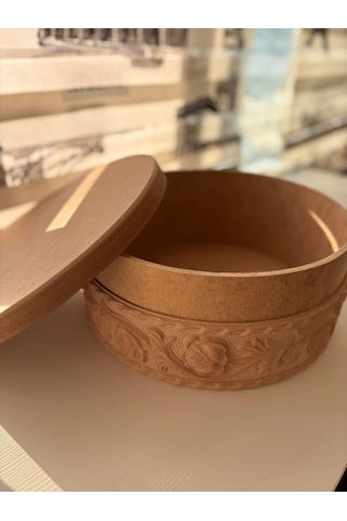 Ham Ahşap Oval Dekoratif Kutu 6