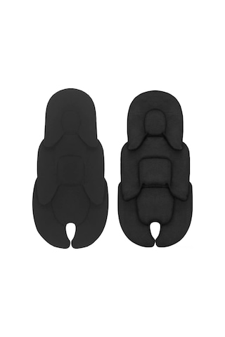 Geeksen Bebek Arabası, Otomobil Koltuğu Yedek Yastığı - Nefes Alabilir Ağ Desenli Polaris Yün - 58x38cm Siyah 1 Adet