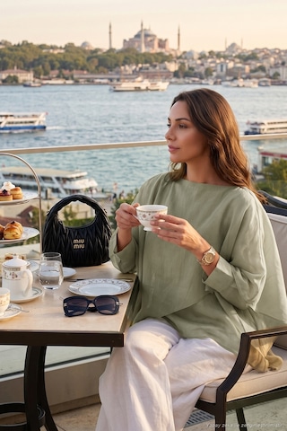 Lela Kayık Yaka Salaş Dökümlü Gömlek Kadın Gömlek 6835026 Çağla