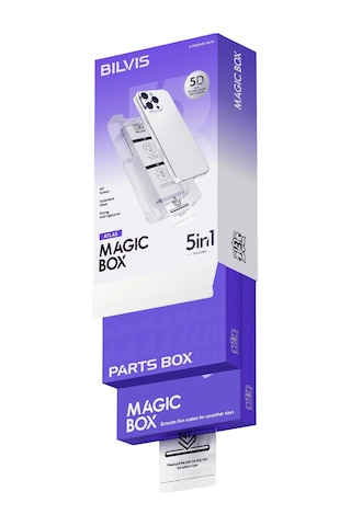 Newface - 469 -  Apple iPhone Uyumlu 15 Pro Max Bilvis 5in1 3d Magic Cam Ekran Koruyucu - Kmrsfres - - Siyah