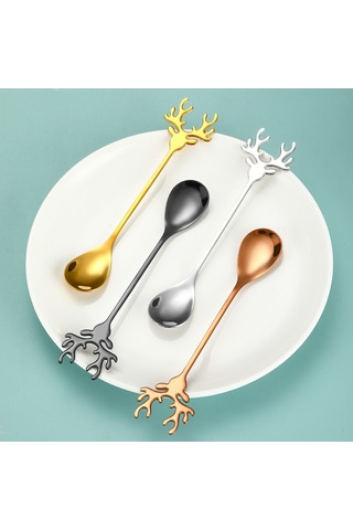 Jzcat 4 Adet 14cm304 Paslanmaz Çelik Kahve Kaşığı