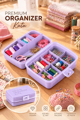 Porsima 1192-3 Premium 12 Bölmeli Çok Amaçlı Organizer Saklama Ka Lila