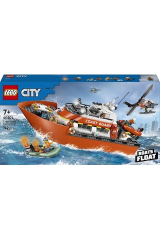 LEGO® City Sahil Güvenlik Kurtarma Botu ve Helikopteri 60504 -7 Yaş ve Üzeri Çocuklar için Yaratıcı Oyuncak Yapım Seti (742 Parça)