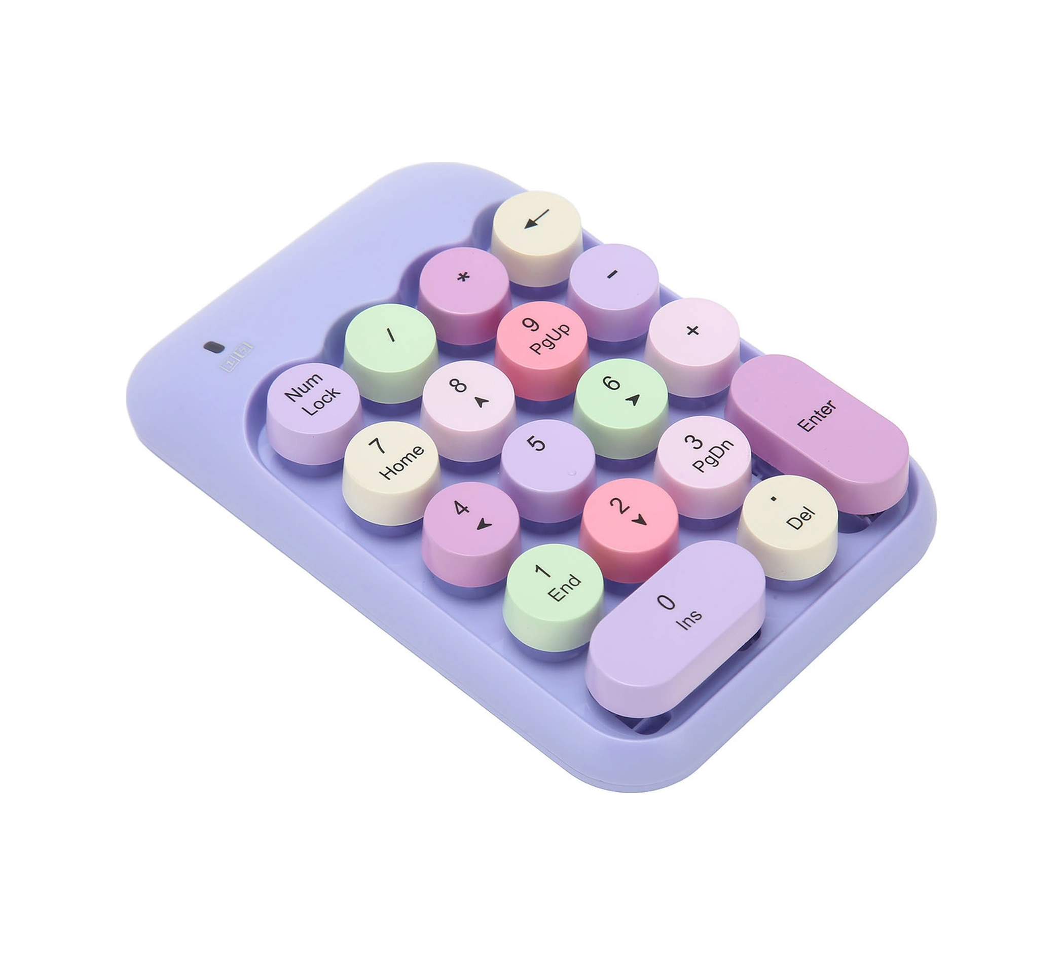 Vkemall 2.4ghz Kablosuz 18 Tuşlu Sayı Klavyesi, Finans/excel İçin Tek El Kullanıma Uygun, Sessiz, Retro Renkli, Usb Alıcı İle, Laptop/pc Uyumlu Pil Yok -奶茶色混彩