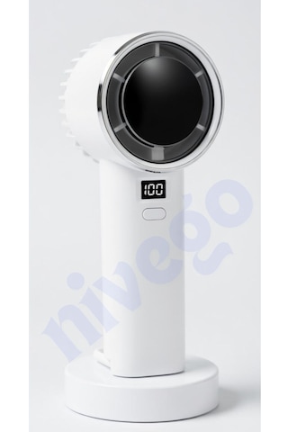 Lcd Göstergeli 1200mah Şarj Edilebilir Bataryalı Taşınabilir Mini Fan Vantilatör Pervane