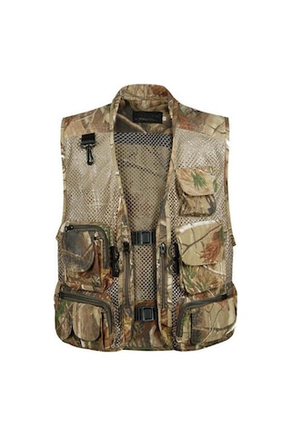 Suntek Erkekler Outdoor Çok Cepli Yelek Fly Fishing Photography - Çöl Kamuflajı Çok Renkli
