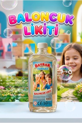 Bayrak Bubbles Baloncuk Likiti 500 Ml Büyük Boy Özel Formüllü, Leke Yapmayan Dev Baloncuk Suyu