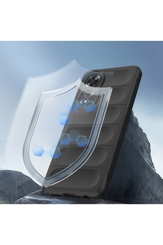 Oppo A60 Kılıf Esnek Tpu Oyuklu Arka Yüzey Tasarımlı Zore Etnik Silikon Kapak Lacivert