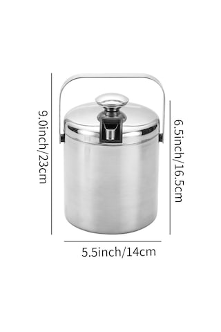 Springsun 304 Paslanmaz Çelik 1.3l Çift Katlı Kapaçılı Taşınabilir Buzluk - Şampanya Kutusu, Partiler Ve Dış Mekan Etkinlikleri İçin Otel Malzemesi Diğer