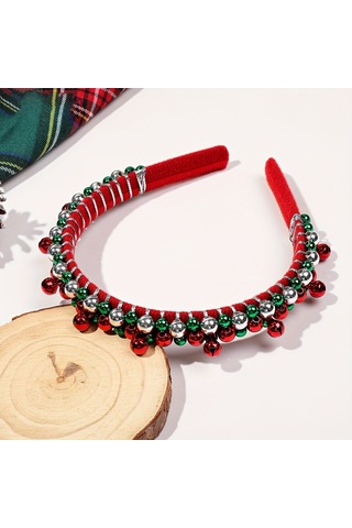 Noel Moda Kafa Bantları Kadife Noel Bells Boncuklu Tutuk Saç Bantları Tatil Kıyafetleri Hediyeler Çok Renkli