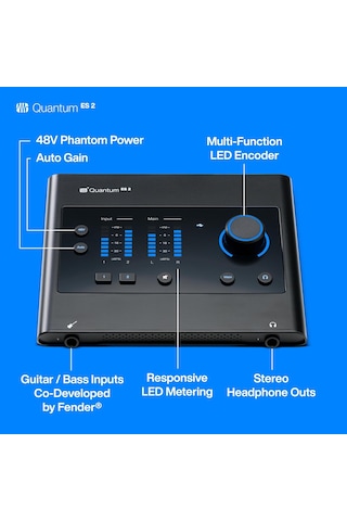 Presonus Quantum Es2-2 X 2, 24-bit / 192 Khz Ses Kartı, 6 Aylık S