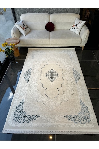 Gold Halı Salon, Oturma, Yatak Odası Halısı Desen Kodu Gd004-630 Beyaz-turkuaz Mavi
