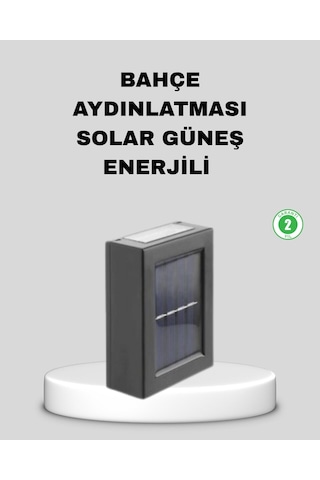 Solar Dış Mekan Aplik Su Geçirmez Dayanıklı Led Aydınlatmalı Siyah