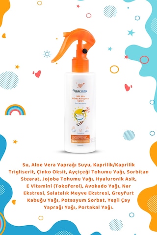 Baby Icon Doğal Güneş Spreyi Spf 50 200 Ml