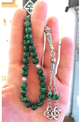 Malahit - Malakit Doğaltaş Tesbih - Tespih - Yeşil Malahit