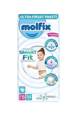 Molfix Premium Smart Fit Bebek Bezi 6 Beden 15+ Kg Extra Large 6 Numara