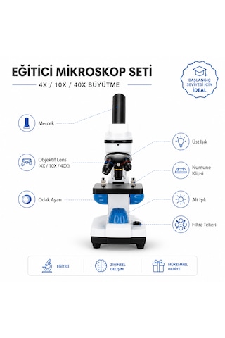 Kenly 2000x Büyütmeli Hd Dijital Biyolojik Mikroskop Seti, Monoküler, Led Işıklı, Öğrenci Ve Yetişkinler İçin Eğitici Bilim Ve İnceleme Kiti