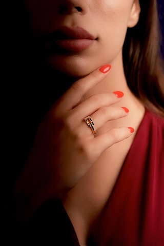 22 Ayar Görünümlü 14 Ayar Altın Kaburga Ajda Yüzük Yzk6704 Beyaz Altın