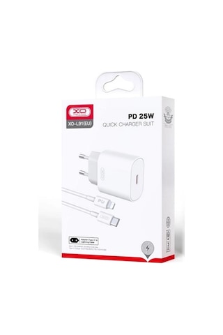 L91 Usb-c To Lightning 25w Şarj Kablolu Hızlı Şarj Adaptörü Şarj Aleti Seti