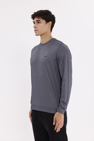 Rowinger Merserize Efektli Yumuşak Doku Ayarlanabilir Kapüşonlu Rahat Kalıp Kapüşonlu Sweatshirt Navyblue