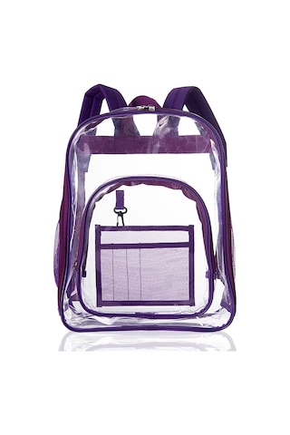 Skycity Şeffaf Pvc Materyalli Su Geçirmez Gezgin Çift Omuzlu Büyük Kapasiteli Sırt Çantası Mor Mor