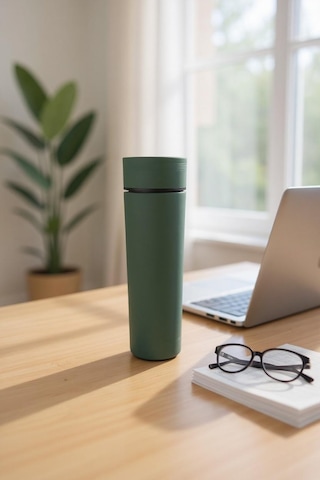 Frefly Store Vvakumlu Sıcak Soğuk Süt Kahve Su 500ml Termos Açık Yeşil
