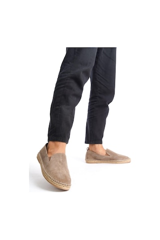 Mubiano Hakiki Deri Summer Erkek Jüt Taban Vizon Süet Espadril & Loafer -mssr1120-vz Vizon
