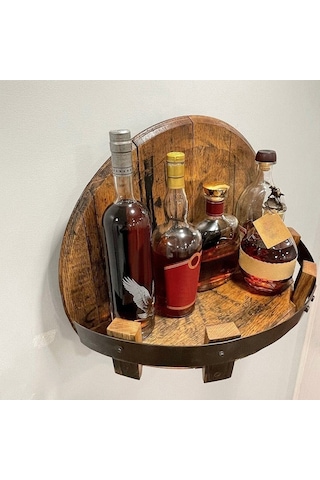 Sones Duvara Monte Ahşap Şarap Teşhir Standı Depolama Rafı-gri Gri