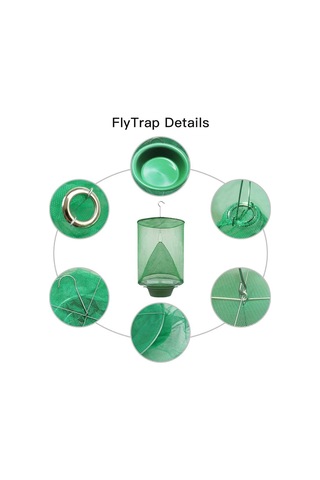 Aubyhe 6 Adet Demir Tel Musluklu Sinek Tutma Kafesi - Yeşil Renkli Plastik Ve Gazlı Elemanlı Sinek Tuzağı