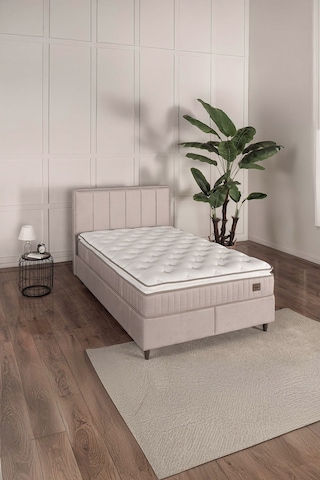 Premium Gold Therapy Bej Üçlü Set Baza Başlık Yatak 150 x 200