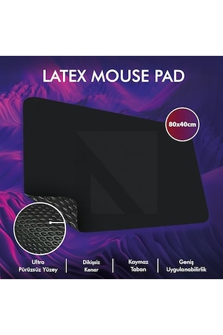 Gaming Oyuncu Mouse Pad, Kaymaz Taban Gamer Mousepad, Masa Koruyucu Masa Matı, Ofis Tipi Klavye Ve Fare Altlığı Siyah, 80x40 Cm - Xl