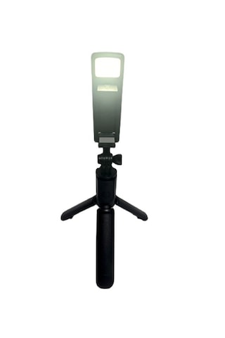 Bluetooth Kumandalı Tripodlu Işıklı Selfie Stick - Uzatılabilir, Apple Uyumlu iOS & Android Black