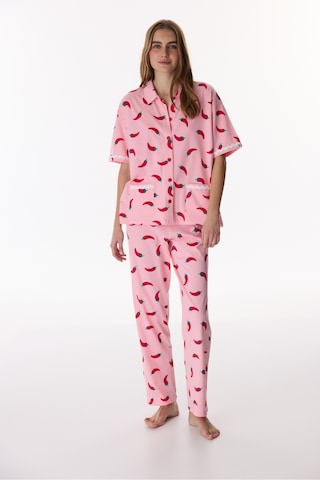 Penti Pembe Just Chill Gömlek Pantolon Pijama Takımı Pembe