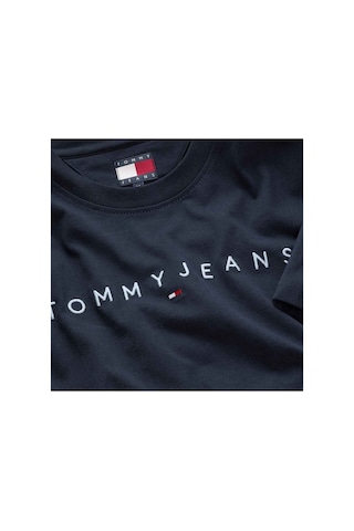 Tommy Hilfiger Erkek Marka Logolu Organik Pamuklu Bisiklet Yakalı Günlük Kullanıma Uygun Mavi T-shir-16228