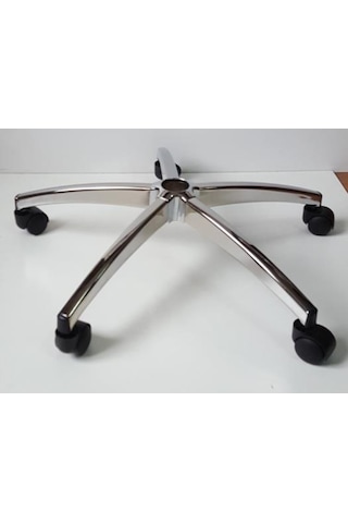 Kamusalmarket Oyuncu Koltuğu Krom Yıldız Ayak Tekerlekli Çap 64 Cm 150 Kg