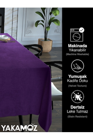 Tatlı Mor Kadife Dokulu Masa Örtüsü Dertsiz Velvet Touch Serisi Tatlı Mor